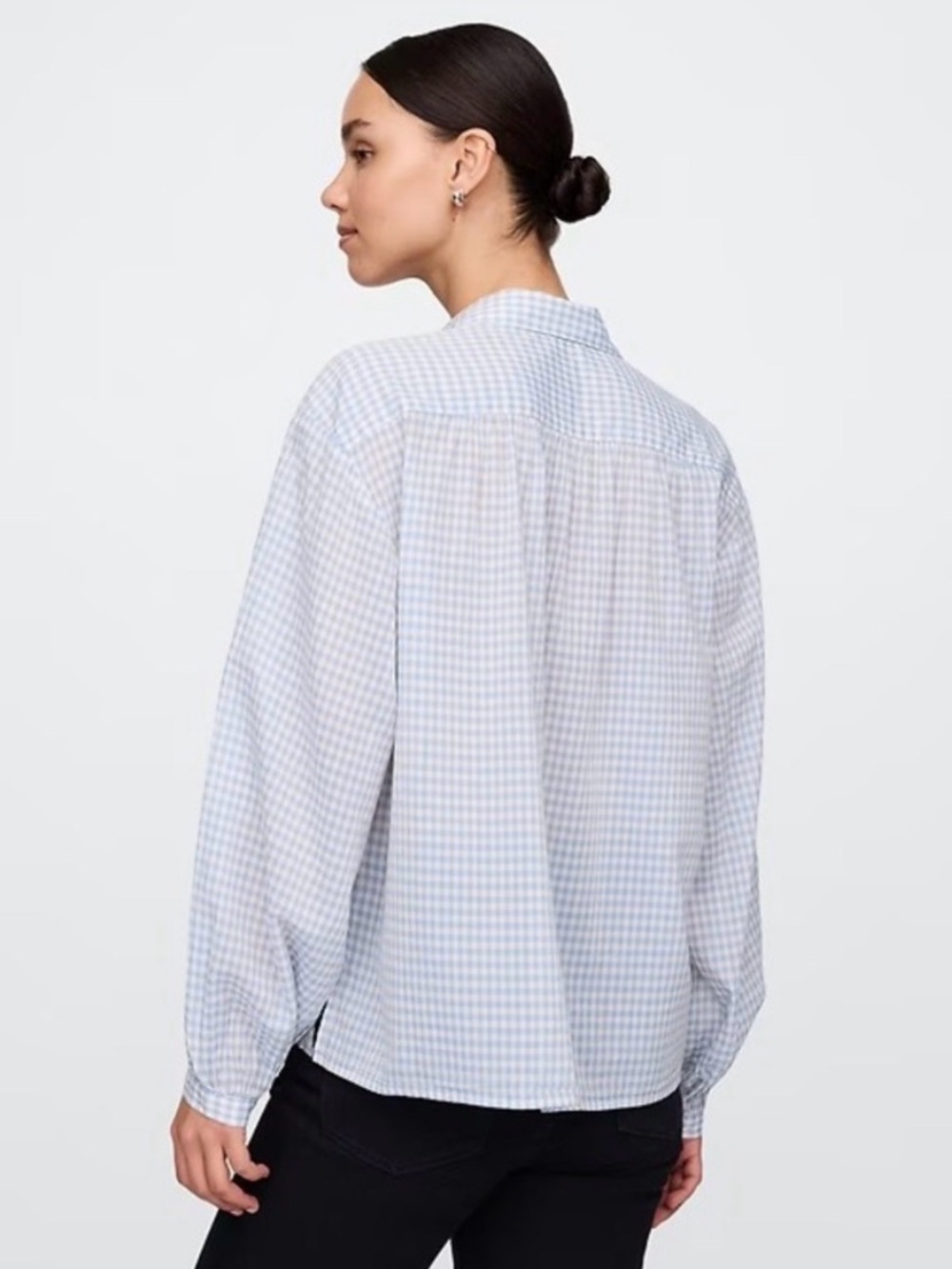 NWOT GAP Soft and Relaxed Light Blue, White and Tan Gingham Button-Down Shirt